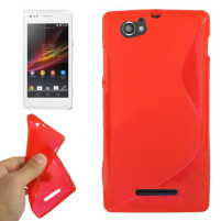 Силиконов гръб ТПУ S-Case за Sony Xperia M C1905 плътно червен